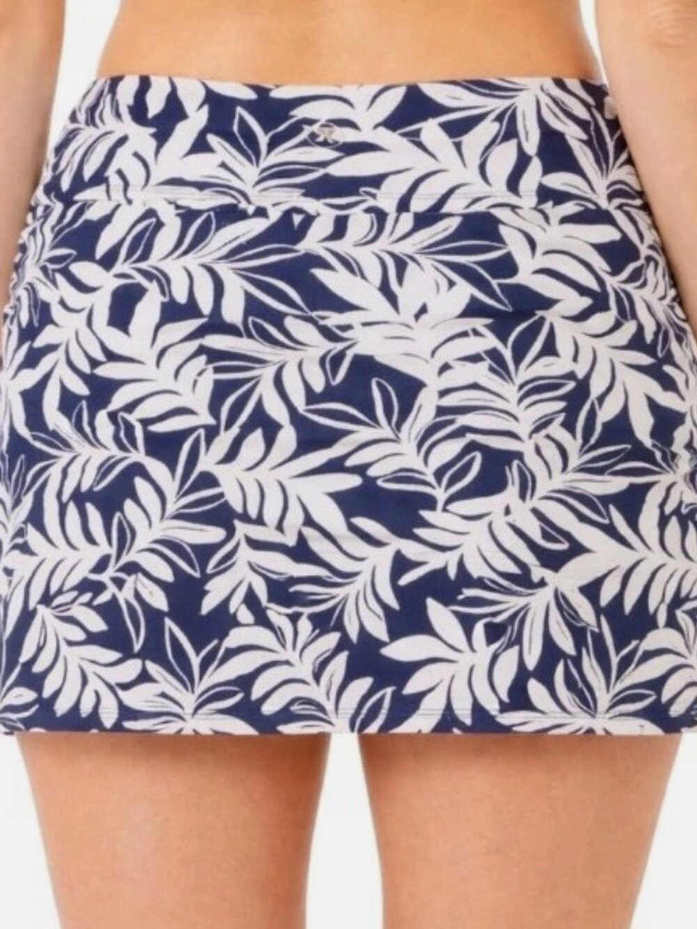 Women's Performance Navy Blue Floral UPF 50+ Swim Skort - Picture 2 of 5